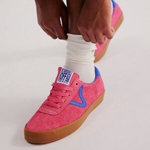 Vans Pink and Blue Low Top Sneakers